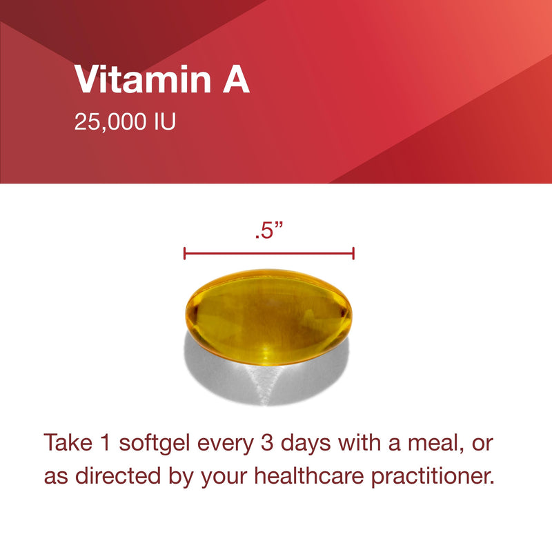 PROTOCOL FOR LIFE BALANCE Vitamin A 25,000 IU - Eye, Retina, and Immune Health - 100 Softgels (Pack of 2) 100 Count (Pack of 2)