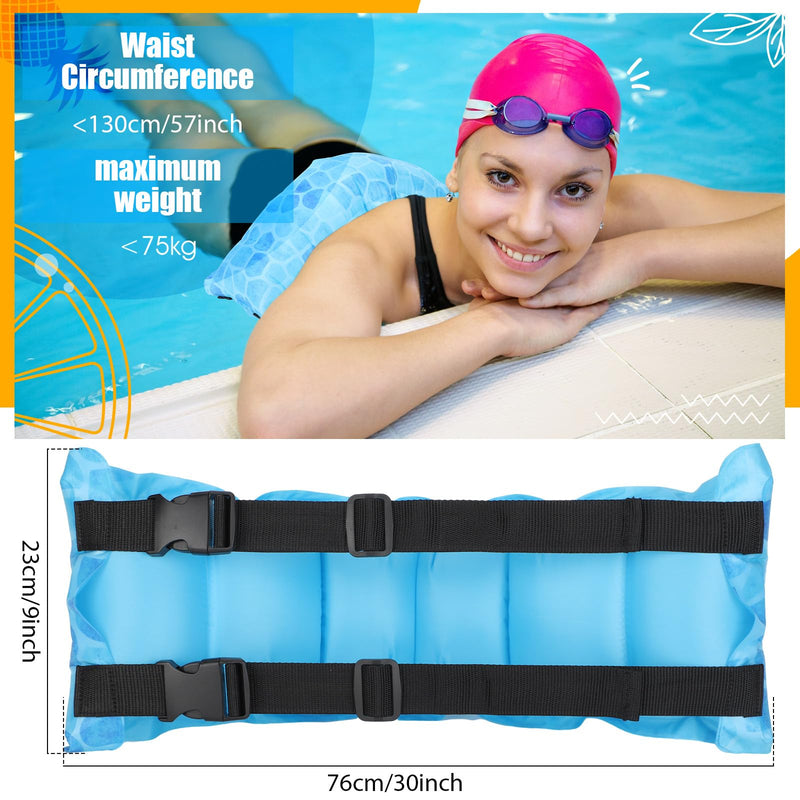 Lewtemi 1 Pcs Inflatable Swim Belt Pool Flotation Portable Waist Aid for Adults Adjustable Swimming Training Aid Waist Belt with Buckle and Rope for Beginner Solid Color Mainly blue - BeesActive Australia