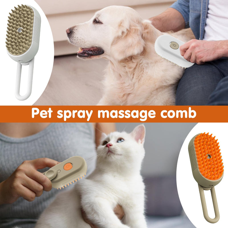 2 pieces cat steam brush, steam cat brush, steamy cat brush, cat brush with steam, cat steamy brush, grooming brush for cats, 3 in 1 steam brush for cats, dogs, rabbits and other pets - BeesActive Australia