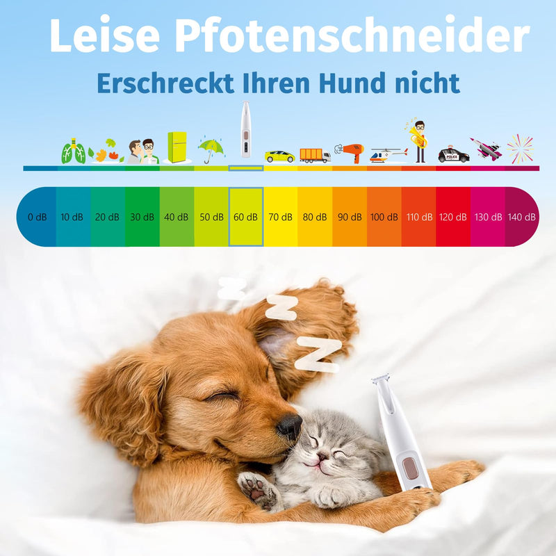 Paw Trim Pro dr paw trimmer, Pawtrim pro-Pain-free paw care in seconds, paw trimmer for dogs, extra quiet, dog paw trimmer with LED light, 1 piece (standard + knife head) - BeesActive Australia