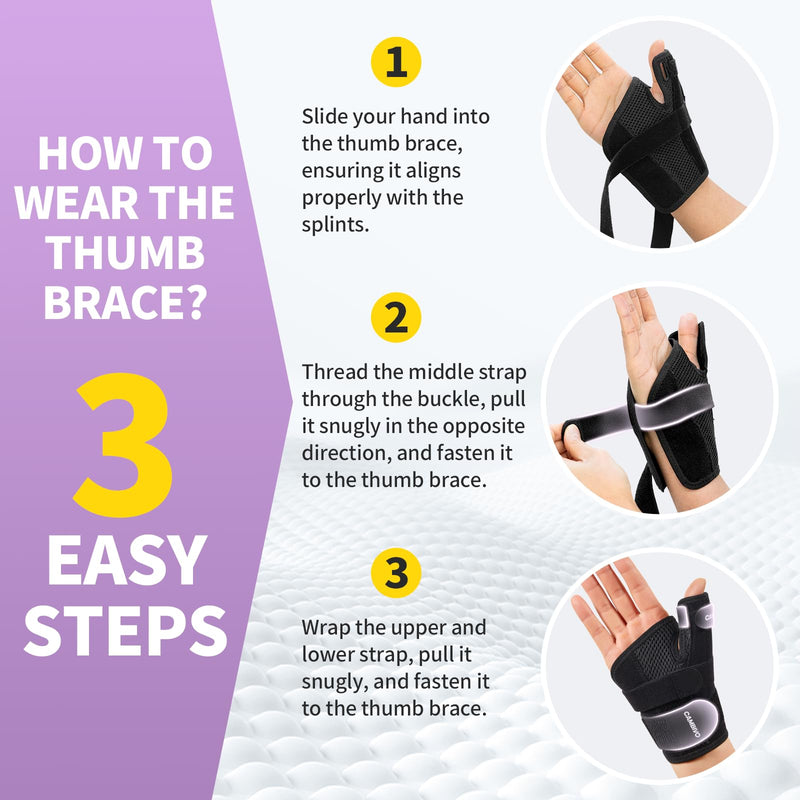 CAMBIVO Thumb Brace with Adjustable Straps, Breathable Wrist Support with Open-Palm for Arthritis, De Quervain's Tenosynovitis, Sprains, Fits Right or Left (Pink, S/M) Small/Medium Pink