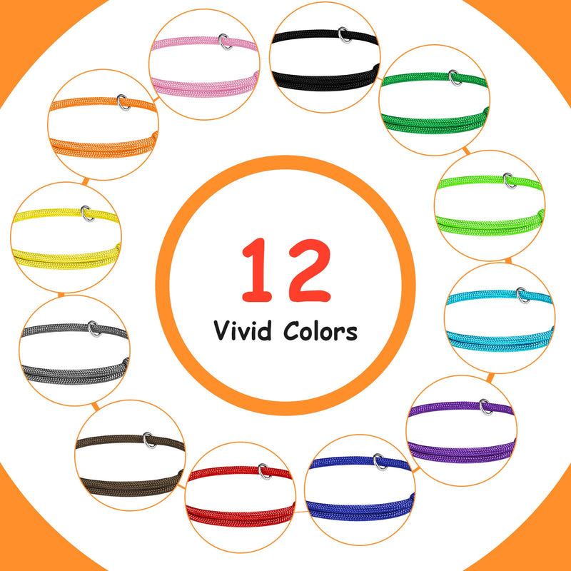 tonyg-p Pack of 12 Puppy ID Collars Puppy Collars Adjustable Soft Puppy Collars with Jump Rings for Newborn Puppies Kittens, 12-20cm - BeesActive Australia