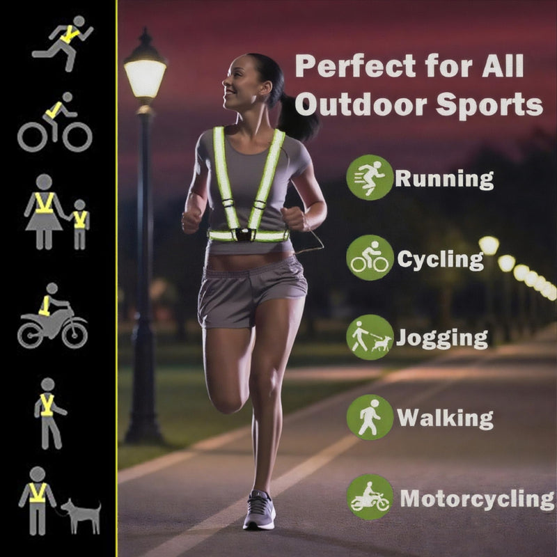 Reflective Strap Safety Vest Gear - 2-10 Pack Adjustable High Visible Reflective Running Gear for Women Men Night Orange x10
