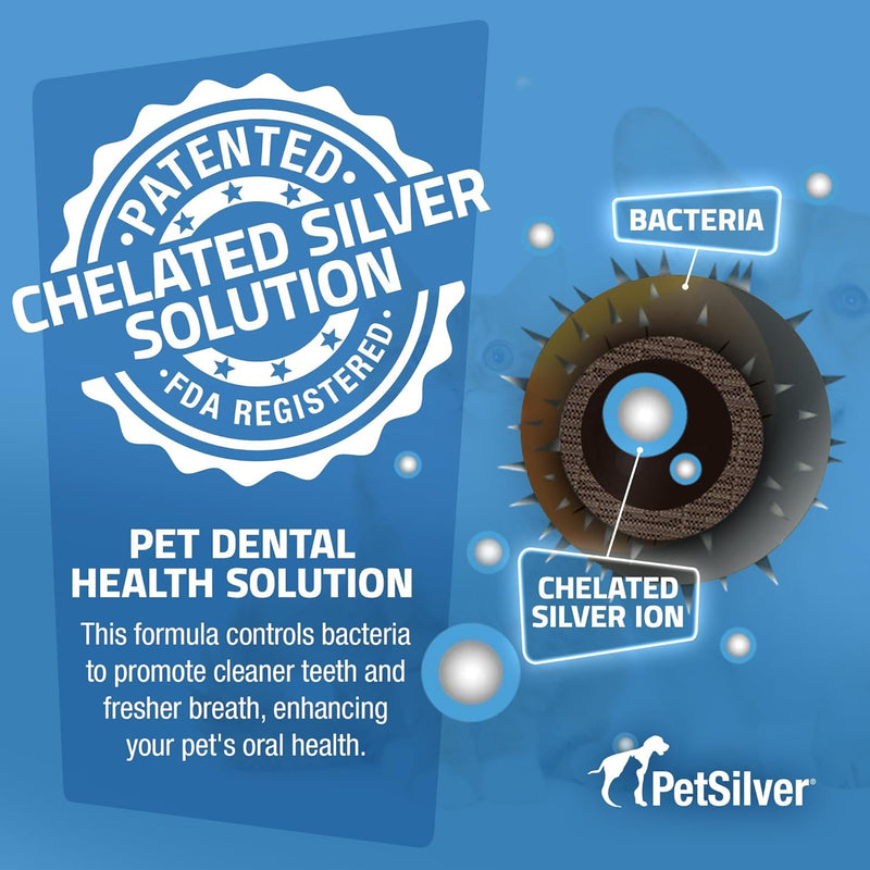 PetSilver - Wound & Skin Spray (4 fl oz) and Teeth & Gum Water Additive (12 fl oz) with Patented Chelated Silver - Wound, Hot Spot, Itch Spray - Natural Dental Additive for Cats and Dogs - Made in USA