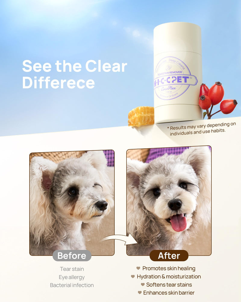 HICC PET Eye Balm for Dogs & Cats, Vet-Recommended Dog Eye Infection Treatment Gently Remove Tear Stain, Debris, Discharge, Crust - Hypoallergenic Pet Eye Cream Cleaner for Wrinkle, Face - 0.21 oz