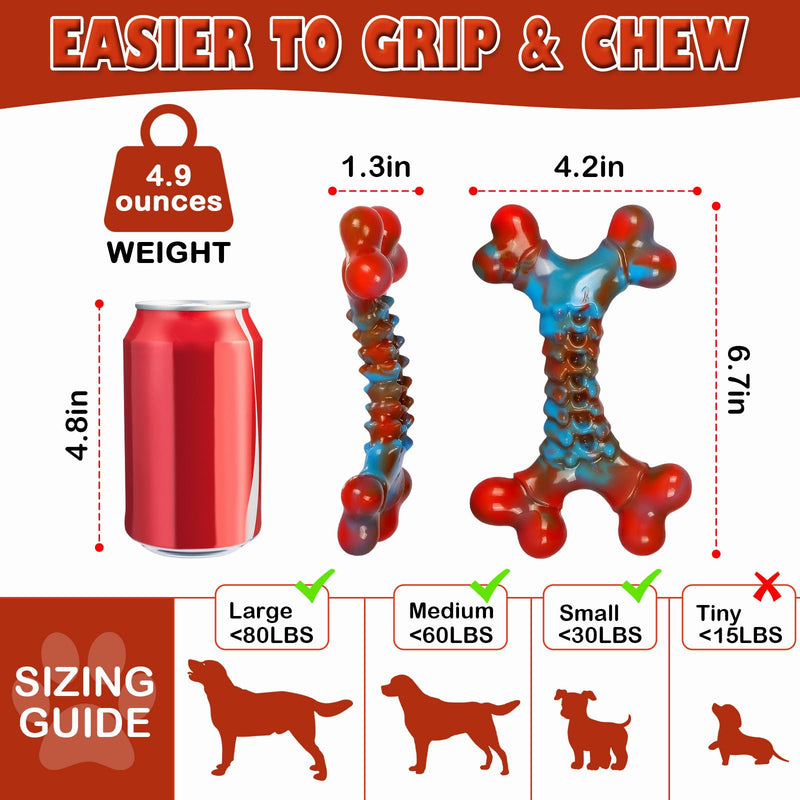Dog Chew Toys for Aggressive Chewers Tough Dog Toys, Almost Indestructible Dog Toy for Teething, Aggressive Chewers for Large Medium Dogs, Tough Chew Toys for Dogs for Boredom Medium & Large (Pack of 1) - BeesActive Australia