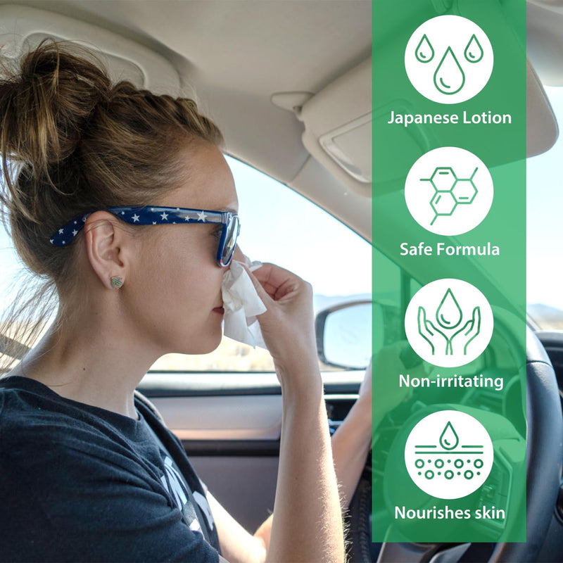 Car Tissues with Lotion, 4 Packs Cylinder Car Tissue Holder, Travel Tissues Box, for Car Cup Holder, Round Tube Tissue Container - BeesActive Australia