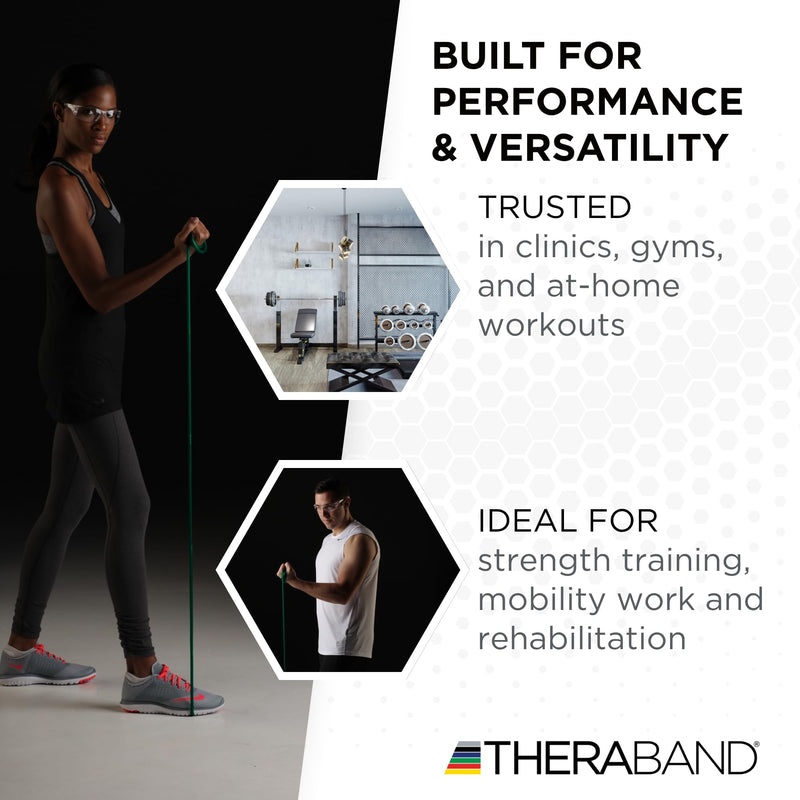 THERABAND Latex Resistance Tubing, Green, Heavy, Level 3, 25 ft Roll, Professional Grade for Upper and Lower Body Workouts, Cut-to-Length, Color-Coded Resistance Levels Level 3 / Heavy - Green 25 Foot - BeesActive Australia