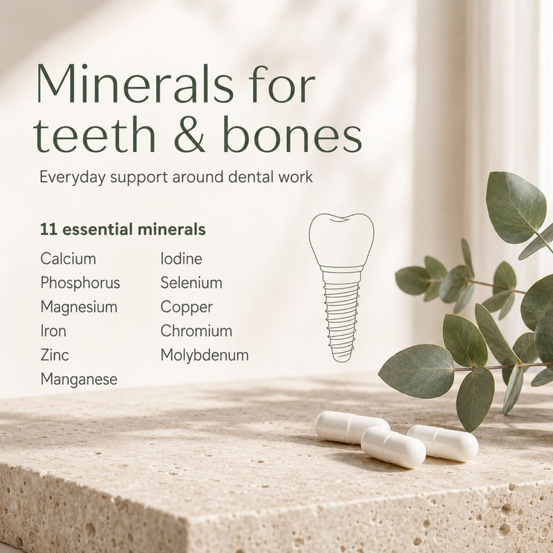 Implant Care PRO, Bone & Teeth Mineral Complex with Vitamin D3 + K2, Calcium, Magnesium, Zinc & Trace Minerals, Supports Normal Bones and Teeth, 1 Capsule Daily, 30 Count