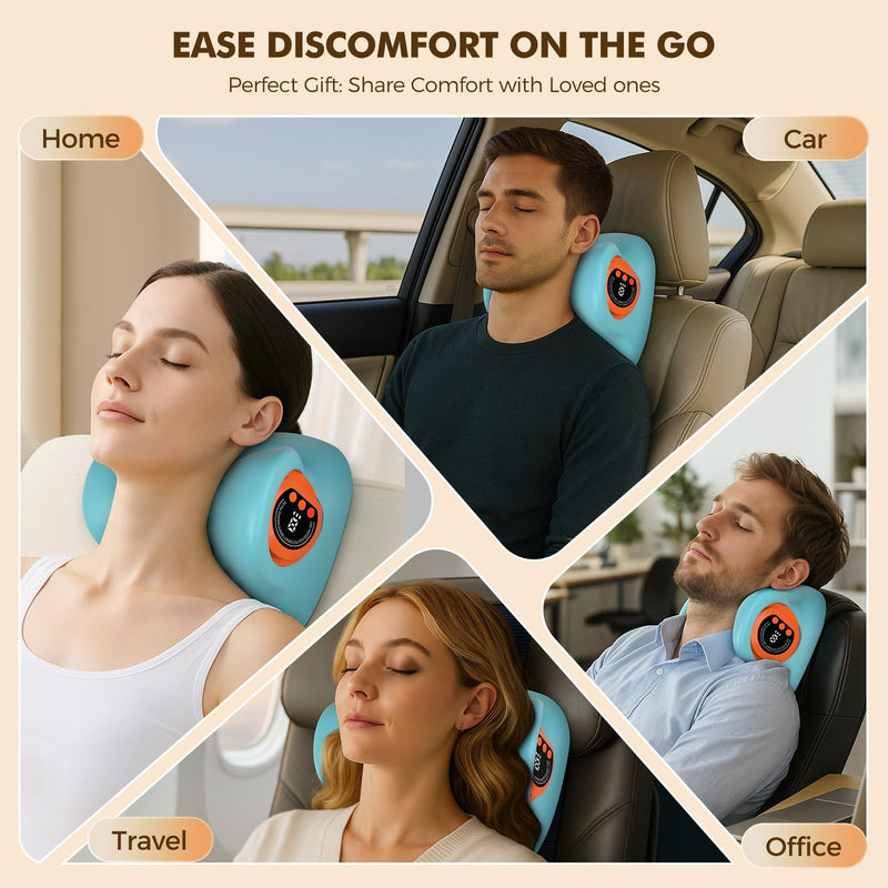 Neck Massager 2025 Portable Neck Traction Device, Cervical Stretcher with Heating & Vibration ‚Äì Relieve Muscle Tension, 3-in-1neck pillow Customizable Massage Modes with Wireless Remote Control - BeesActive Australia