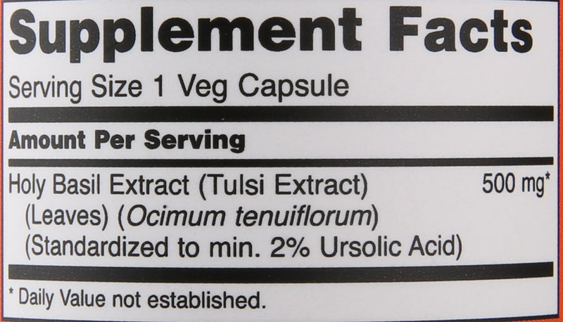 NOW Holy Basil Extract 500 mg,90 Veg Capsules - BeesActive Australia