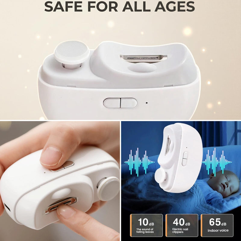 Electric Nail Clipper, 2 in 1 Two Speeds Automatic Nail Trimmer for Seniors Baby Adults, USB Rechargeable Nail Scrap Storage Safe Quiet Grinding Nail Cutter for Fingernail Toenail