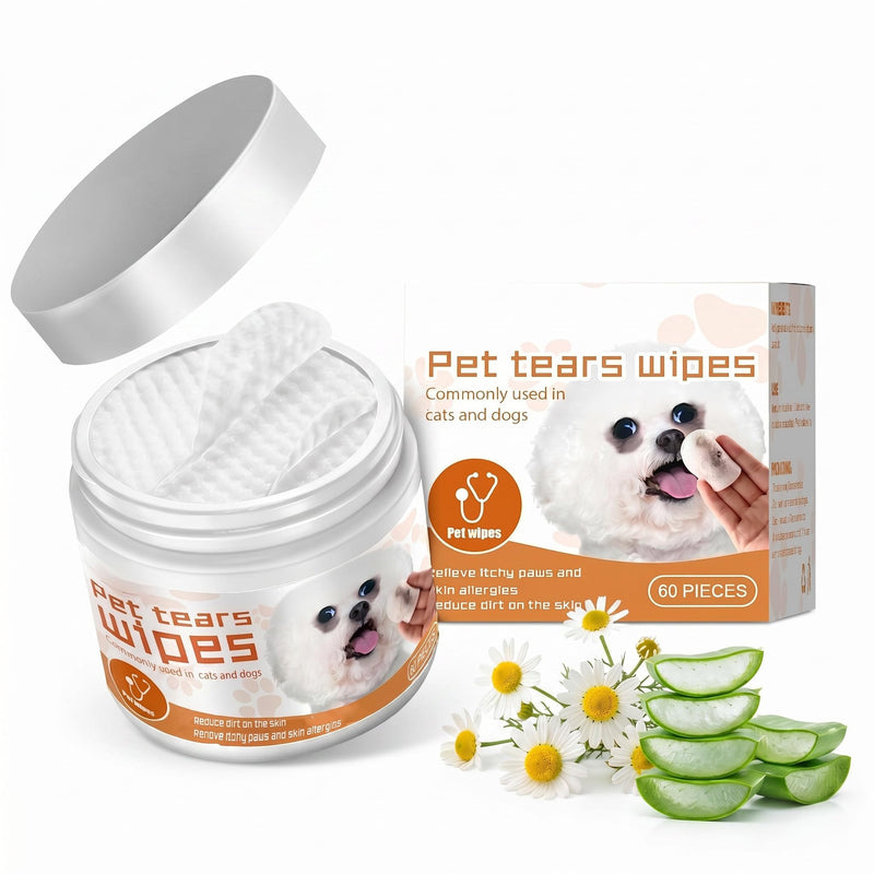 Eyes Wipes for Dogs & Cats Upgraded Pro Version, Dog Eye Wipes, Tear Stain Remover for Pet – Hypoallergenic & Deodorizing Eye Wipes for Dogs, for Discharge, Crust, Mucus & Debris, Aloe Vera (60 Ct)