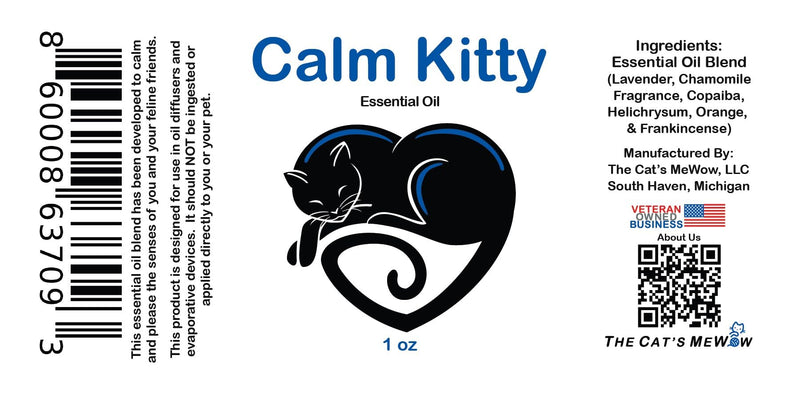 The Cat's MeWow Calm Kitty Calming Essential Oil - Natural Stress Relief & Anxiety Relief for Cats - Drug-Free Calming Solution - PawsPlanet Australia