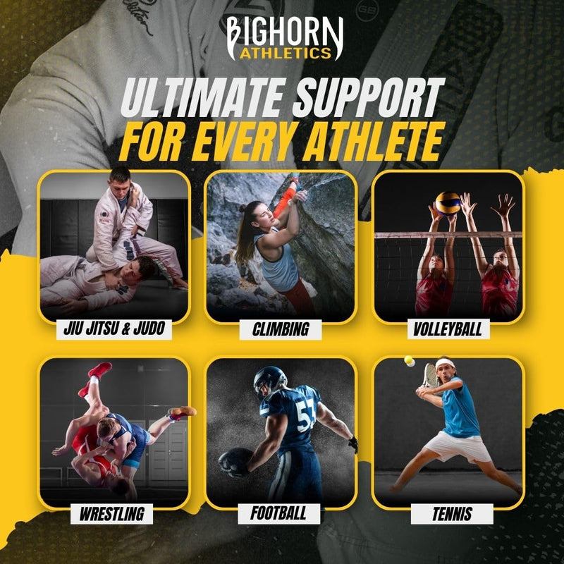 Bighorn Athletics Jiu Jitsu Finger Tape, 0.5-Inch x 45-feet, 8-Rolls | Residue-Free Adhesive | Athletic Sports Tape for BJJ, Wrestling, Climbing, Volleyball, Hands & Toes | Black, Blue, Red, White - BeesActive Australia