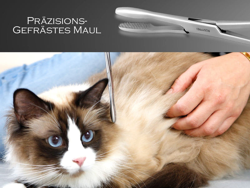 InstrumentNrw Plucking Tongs for Dog Ears Hair Tongs Dog Hair Plucking Tongs Animal Hair Remover Stainless Steel Rustproof with Internal Serrations without Lock in Professional Quality (16 cm) 16 cm - BeesActive Australia