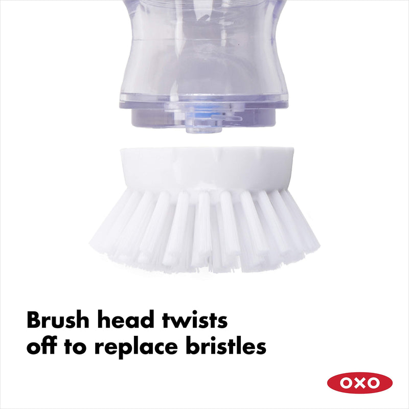 OXO Good Grips Soap Dispensing Palm Brush, Black/Clear/White - BeesActive Australia