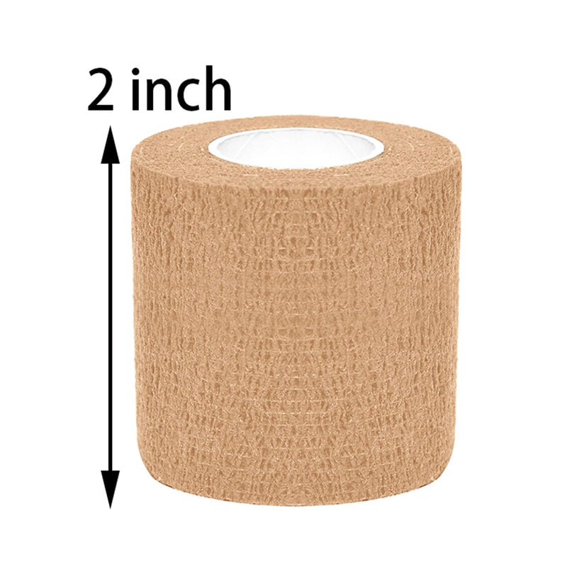 24 Pack Self Adhesive Bandage Wrap 2 Inch x 5 Yard Nonwoven Elastic Athletic Tape for Ankle, Knee & Wrist Sprains, 12 Colors 2 Inch (Pack of 24) Multicolour - BeesActive Australia