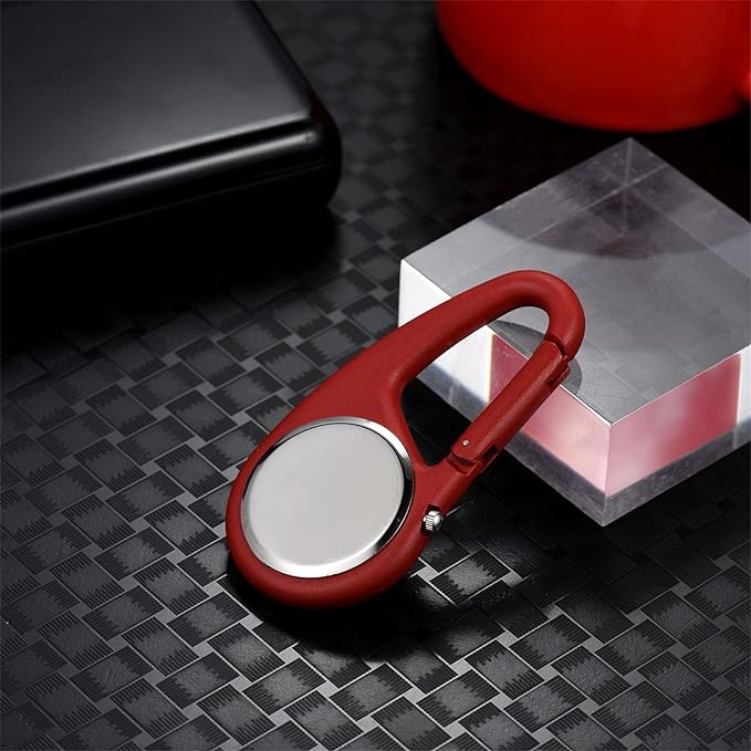 Lancardo Carabiner Watch Waterproof Carabiner Watch Pocket Watch Men Women Analog Luminous Key Chain Watch Clip Pocket Watch, red -  Australia