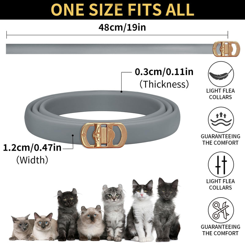4 Pack Flea Collar for Cats, 32 Months Flea and Tick Prevention for Cats, Waterproof Cat Flea Collar, Cat Flea and Tick Treatment, Adjustable Flea and Tick Collar for Cats Kittens-Black&Gray Black&Gray - BeesActive Australia