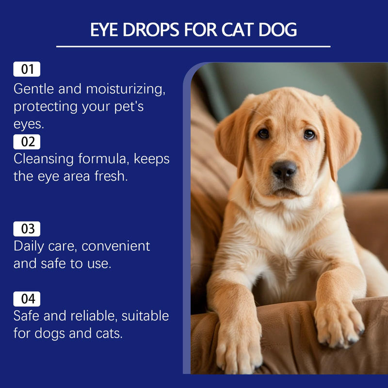 Dog Eye Drops, Brightening Eye Drops for Cats Pets,Tear Stain Remover Relieve Eyes Itching, Gentle Soothing Moisturising, Eyes Dryness Treatment, Eye Care Gel for Dog Cat Animal, 30ml