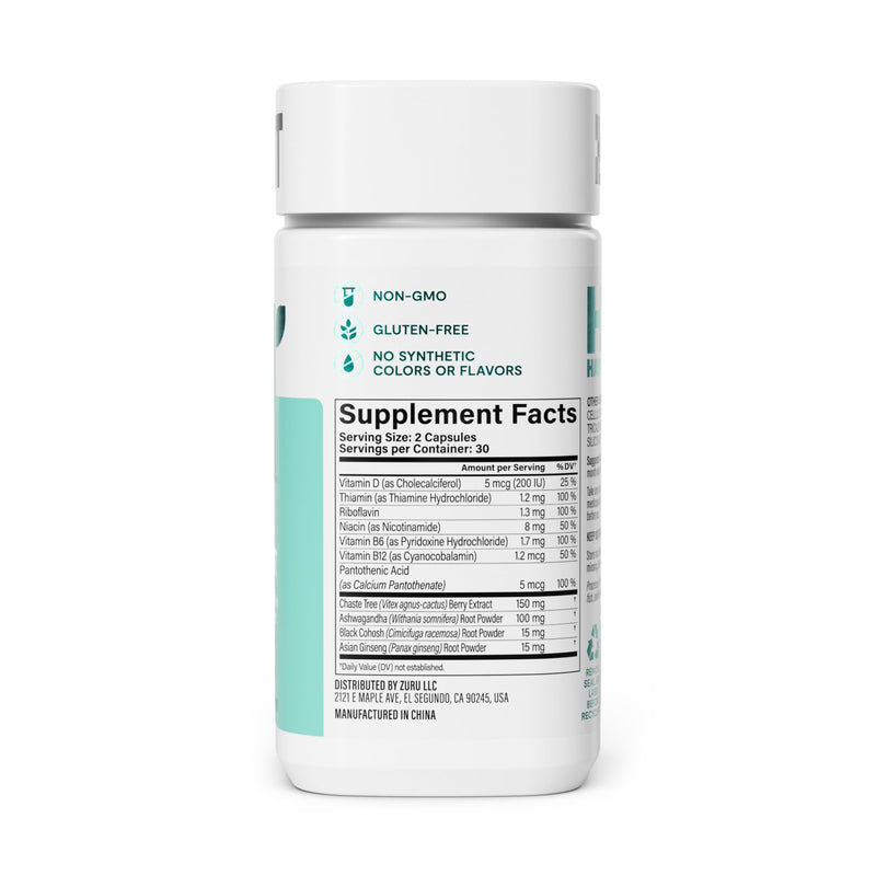 Habit PMS Support Supplement for Women (60 Capsules) - Supports Premenstrual Symptoms & Stress, Hormone Balance, Mood, B Vitamins, Vitamin D, Chasteberry, Ashwagandha, Gluten-Free, Non-GMO (1 Pack) 1 Pack