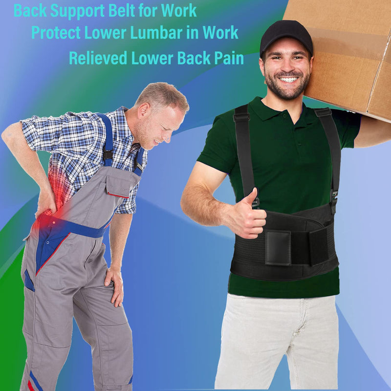 PAZAPO Back Brace Men and Women - Lower Lumbar Support for Heavy Lifting - Lower Back Support Belt with Removable Suspenders-Adjustable Back Belt for Workout, Back Pain Relief, M/L(30-37 Inches) Medium/Large(30-37 Inches) - BeesActive Australia