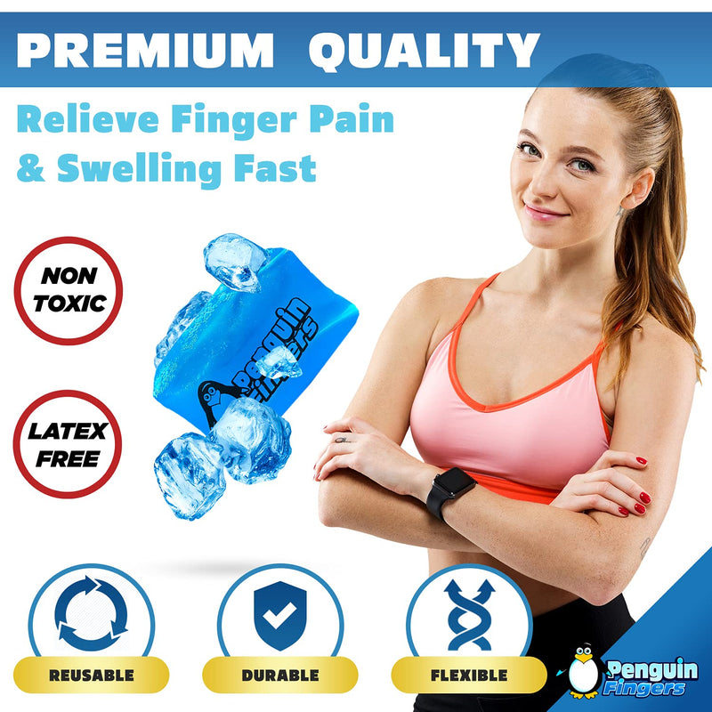 Finger Ice Pack, Finger and Toe Cold Gel Reusable Cryotherapy Compression Sleeve for Injuries, Arthritis, Tendonitis, Gout, or Sprains, No-Toxins and Latex Free. One Size 2 - BeesActive Australia