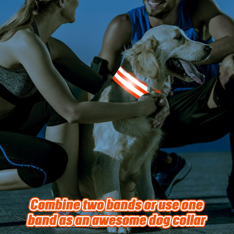 Zubebe 48 Pieces Reflective Bands Reflector Bands for Wrist, Arm, Ankle, Leg, High Visibility Reflective Gear Safety Reflector Tape Straps for Night Walking, Cycling and Running Green and Orange