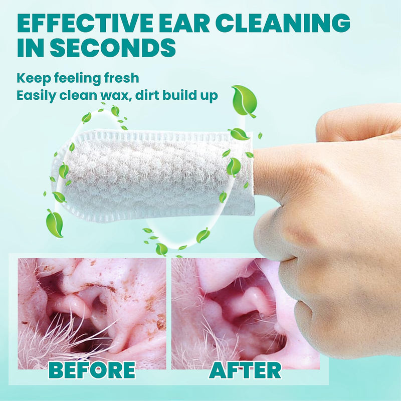 MEDUWEDU Citrus Ear Care Combo – Grapefruit Finger Wipes + Cotton Swabs for Dogs & Cats