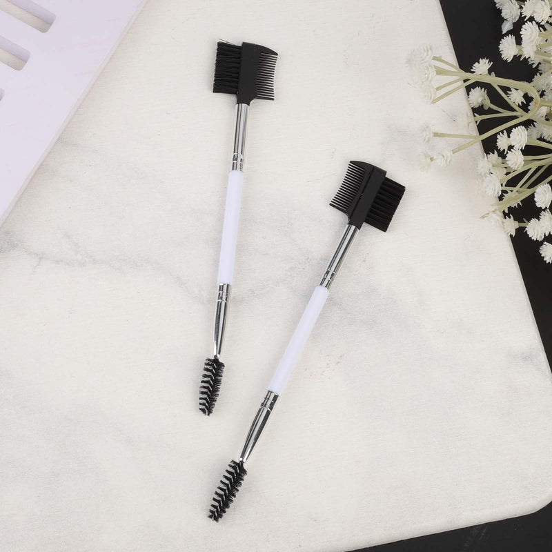 2pcs Double-Headed Dog Eye Comb, Soft Bristles Dog Eye Flea Cleaning Brush, Dog Eye Booger Tear Stain Gunk Remover Pet Facial Comb for Puppy Cat Grooming Tools (White) - BeesActive Australia