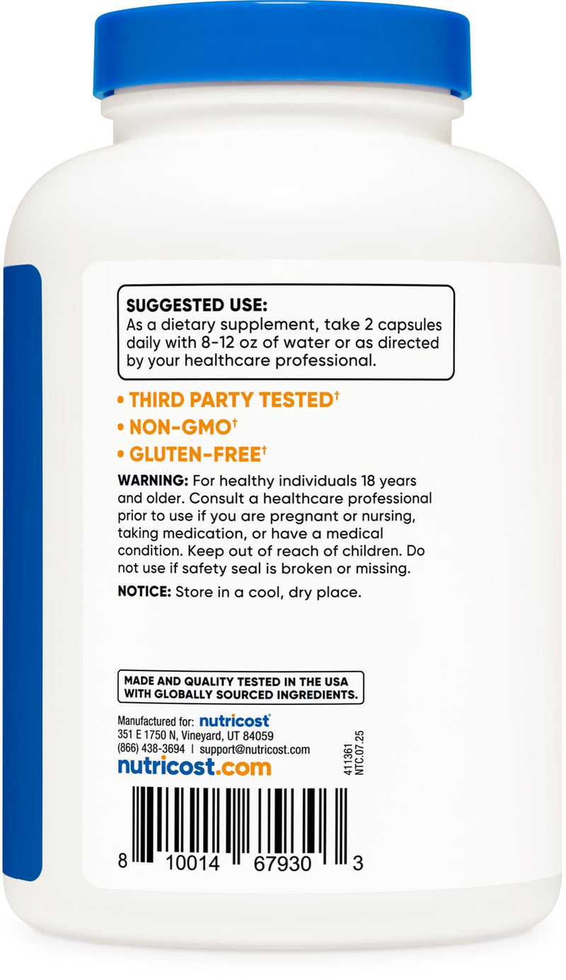 Nutricost L-Carnitine Tartrate 1,000mg, 240 Capsules - 500mg Per Capsule, 120 Servings (Pack of 2) 240 Count (Pack of 2)