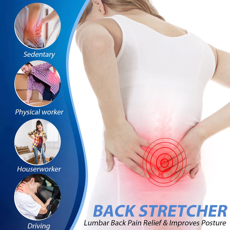 MINOLL Back Stretcher for Lower Back Pain Relief, Multiple Level Adjustable Arch Lumbar Back Cracker Board, Back Cracking Device, Back Massager for Scoliosis, Spine Decompression Support Black - BeesActive Australia