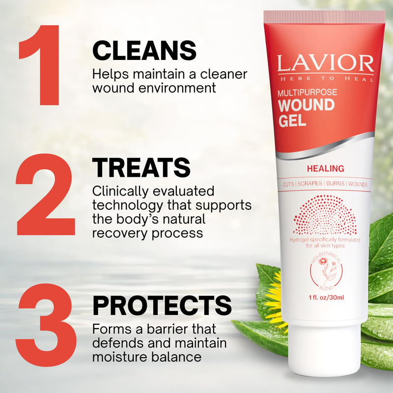 LAVIOR Advanced Botanical Wound Gel – Fast Healing Ointment for Cuts, Scrapes, Wounds, Burns & Skin Irritations – Natural Clinically Proven Recovery Care – Steroid & Antibiotic Free, 1oz 1 Ounce - BeesActive Australia