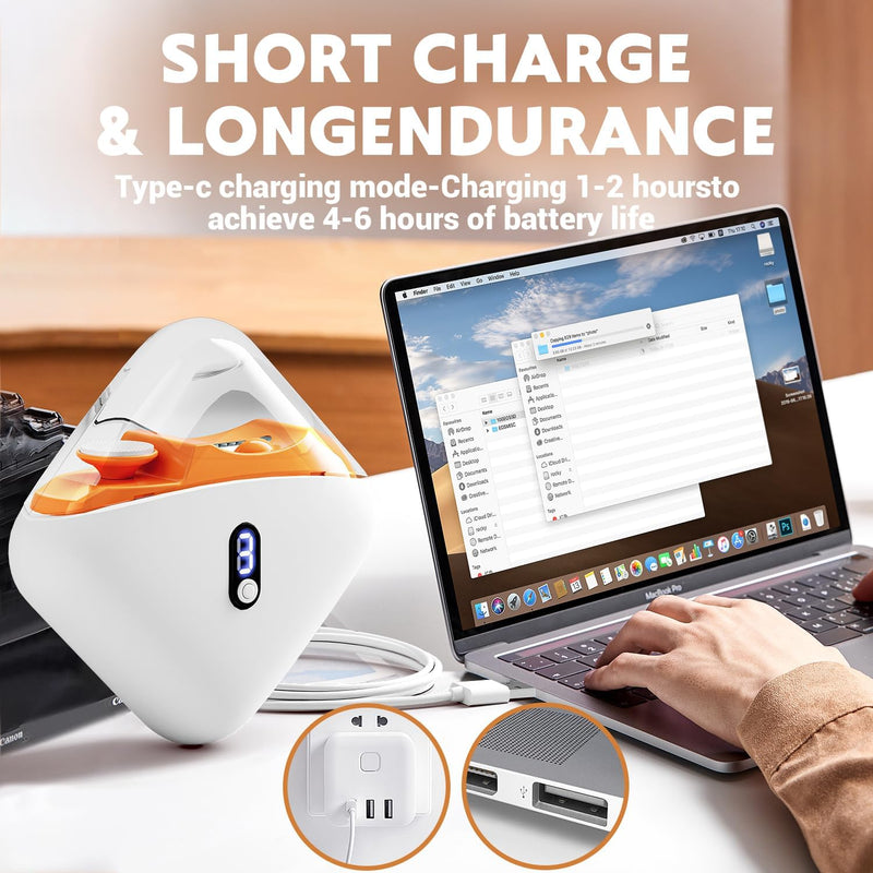 Electric Nail Clipper, 2-in-1 Automatic Nail Trimmer with LED Light, 3 Speeds Electric Toenail Clipper, Electric Nail Clippers for Seniors, Baby, Adults & Kids, Dark Orange