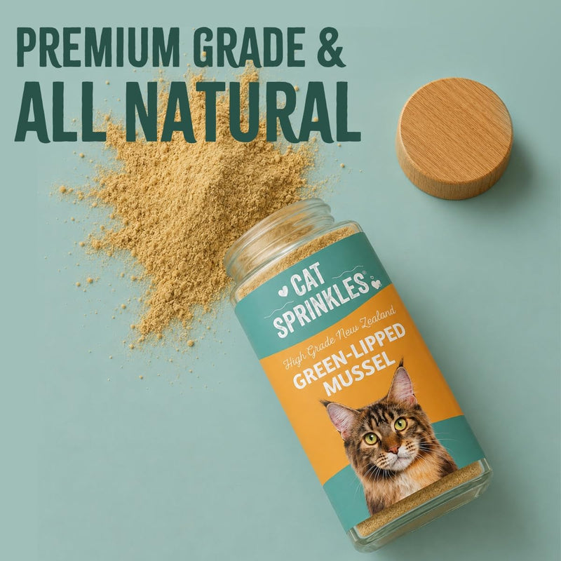 Pure Green-Lipped Mussel for Cats 100g – 100% Natural Joint, Hip, Heart & Kidney Support | Rich in Omega 3 & Glucosamine | Anti-Inflammatory Topper | Salmon Oil Upgrade for Senior Cats