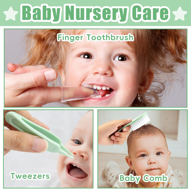 Baby Grooming Kit for Boys Girls Safety Newborn Nursery Essentials Grooming Set Gift for First-time Parents Green 18 in 1 - BeesActive Australia