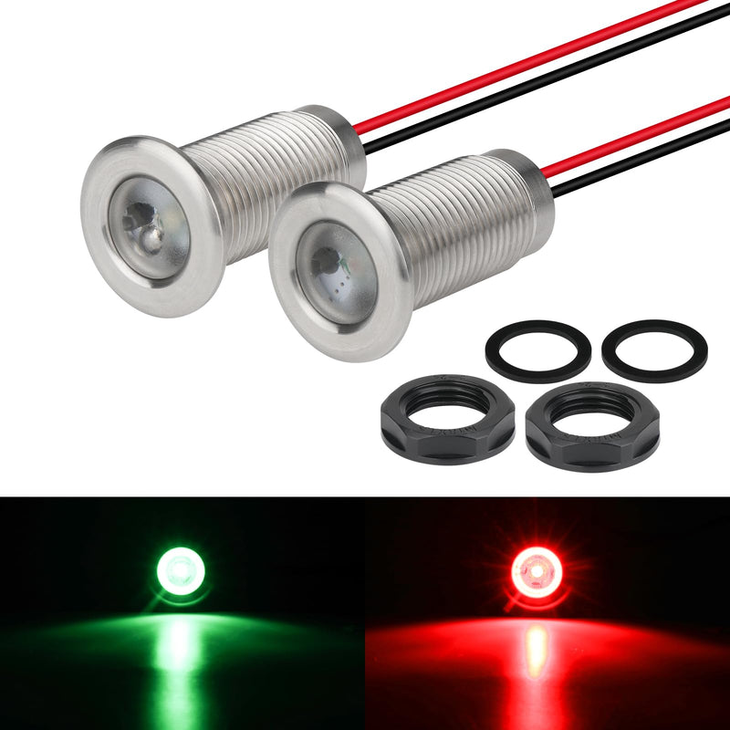 Boat Navigation Lights, Marine Boat Nav Lights, Red and Green Bow Lighting, Night Fishing Lights, Deck Lights, IP68 Waterproof LED Lighting for Pontoon Bas Dinghy Jon RED&GREEN - BeesActive Australia