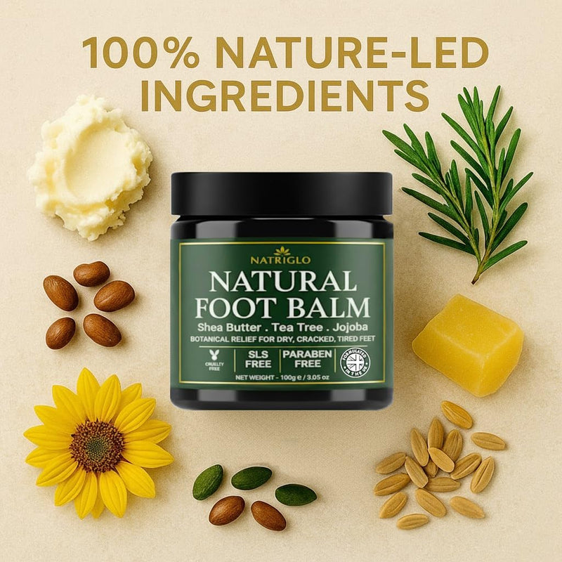 Organic Tea Tree Foot Balm for Dry Cracked Feet & Heels - Intensive Callus Remover & Foot Repair Cream with Shea Butter - Moisturizer for Rough Hard Skin & Cracked Heel Treatment for Men & Women 3.5 Ounce (Pack of 1) - BeesActive Australia
