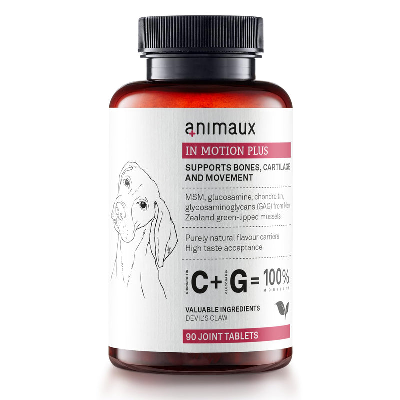 Animaux In Motion Plus – 90 Tablets – Hip & Joint Mobility Supplement for Dogs, maintains Bones and Cartilage with MSM, Glucosamine, Chondroitin and Green Lipped Mussel