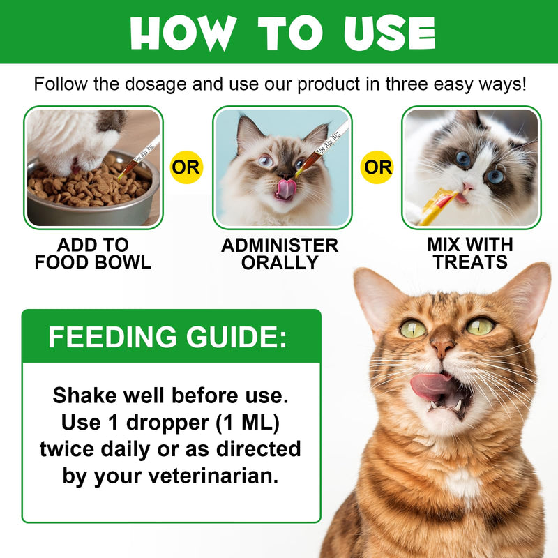 Antibiotics for Cats, Natural Antibiotics for Cats, Cat Antibiotics for Infection Supports Immune & Cats Allergy Relief, Cat Multivitamin UTI Drops Natural Supplement for All Ages & Breeds