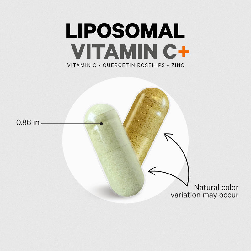 Codeage Liposomal Vitamin C 1500mg with Zinc, Elderberry, Citrus Bioflavonoids Grapefruit, Lemon, Orange Powder, Quercetin & Rose Hips Fruit – Vegan Supplement - Non-GMO, Vegan Pills, 180 Capsules 1