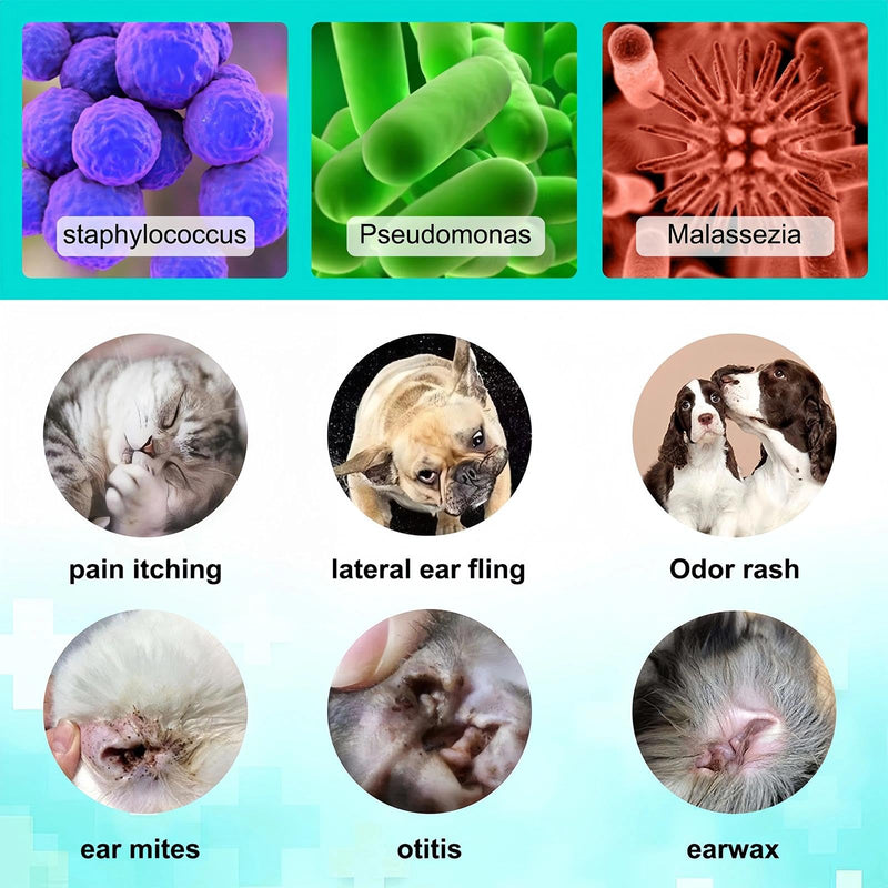 Ear Mite Treatment for Dogs & Cat, Dog Ear Cleaner, Provides Relief for Pets’ Itchy Ear and Yeast Infection, Reduces Ear Mites And Debris, 22ml