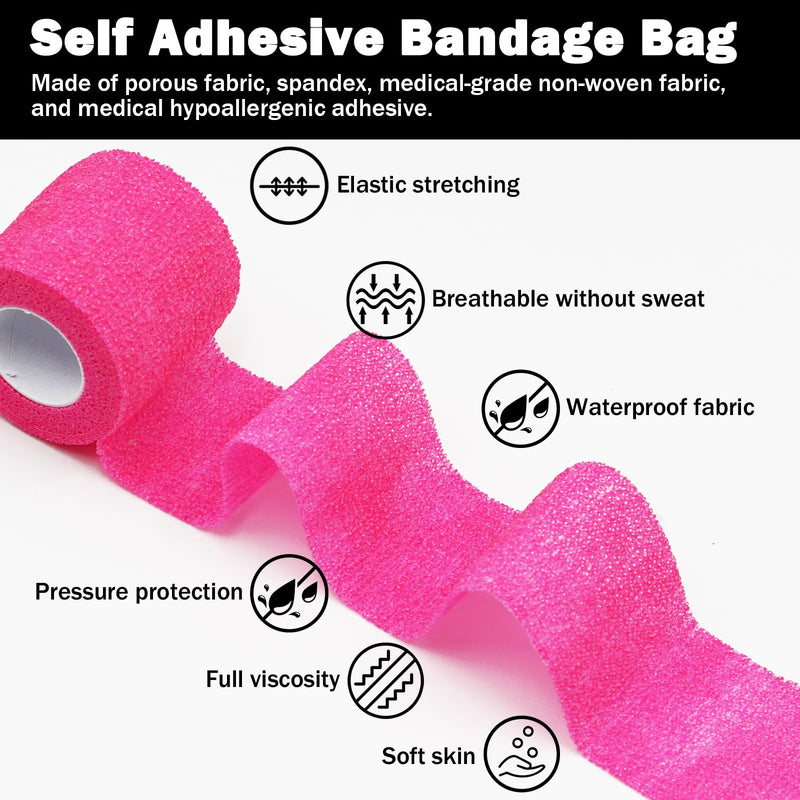 Bandages First Aid Tape Cohesive Bandage First Aid Bandages Cohesive Wrap Adhesive Bandage Self Adherent Cohesive Wrap Bandages Colorful Bandages (Bright Pink, 2-Inch) Bright Pink - BeesActive Australia