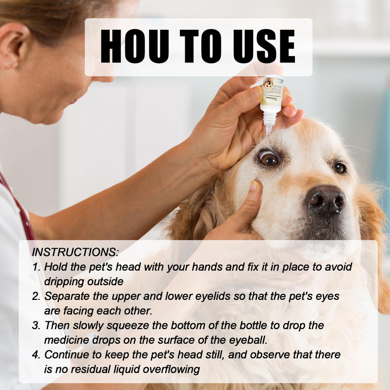 HcirjhieEye Drops for Dogs, Dog Eye Infection Treatment, Superior Comfort Long，Lasting Relief Fewer Application Needed, Used to Clean Tear Stains, Remove Eye Stains, and Relieve Dryness, 20mI - PawsPlanet Australia