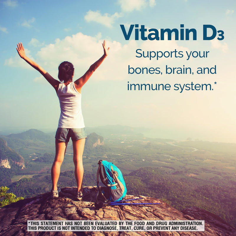 Nature's Wonder Vitamin D3 5000 IU High Potency, Gluten-Free, 360 Softgels | 125mcg, Daily Bone Health, Calcium Absorption & Immune System Support Supplement for Women & Men, Gluten-Free, 1 Year Supply 360 Count (Pack of 1)