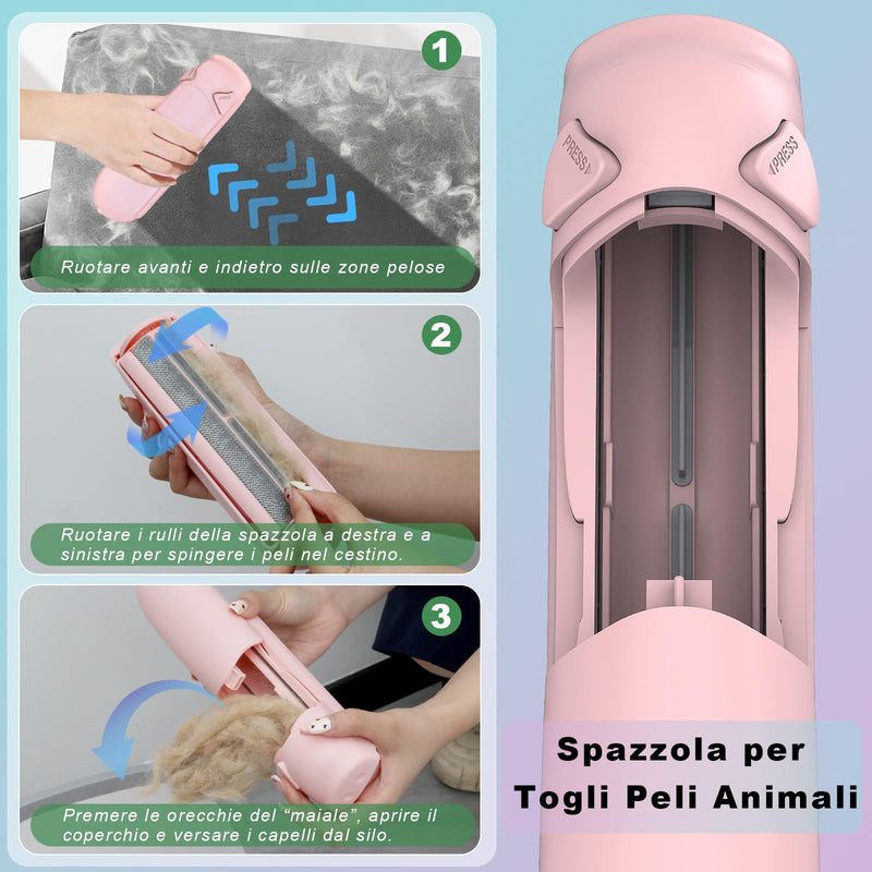 Garstor Cat Hair Remover, Dog Hair Remover, Pet Hair Remover Lint Roller, Pet Hair Lint Brush for Sofa Bed Carpet Scratching Post Pink - BeesActive Australia
