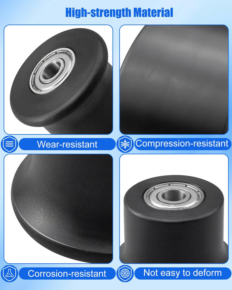 6 Pcs Rolling Seat Trolley Wheels Compatible with Bowflex Gym Models Blaze Classic Elite Motivator2 Pr1000 Sport Conquest Ultimate2 Schwinn Comp Revolution, Replacement Sliding Seat Bracket Roller