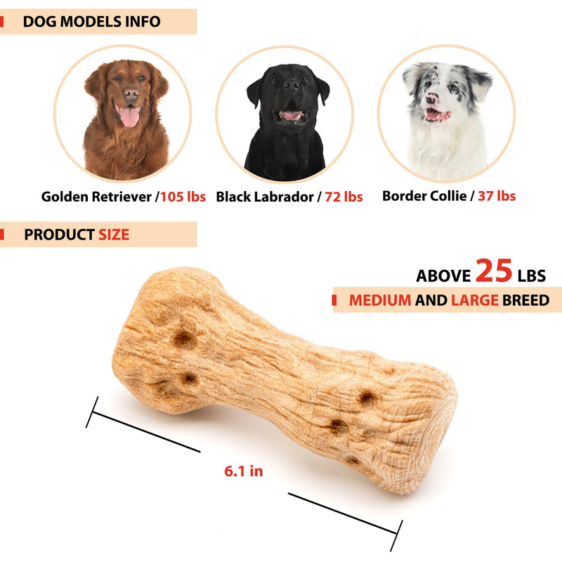 Willjoy Dog Chew Toys for Aggressive Chewers, Tough Dog Toys for Aggressive Chewers, Pine Wood and Nylon Indestructible Dog Toy, Bacon Large Dog Toys to Keep Them Busy Durable Dog Toys for Large Dogs 1-Pack DuraDumb - BeesActive Australia