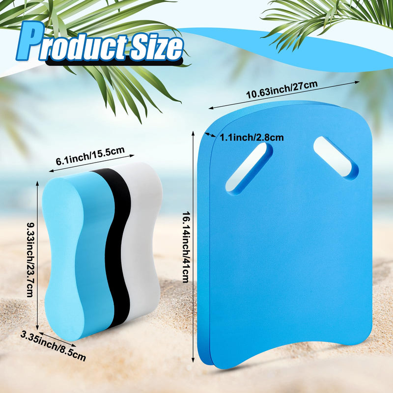 2 Pcs Swimming Kickboard Pull Buoy Set Training Aid Float Pull Buoy Leg Float Swimming Training Equipment Accessories for Hand Leg Adults Children Beginners Exercise Fitness Blue - BeesActive Australia